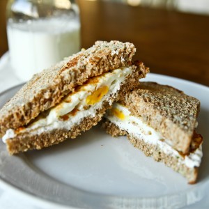 Herbed Cream Cheese and Egg Sandwich