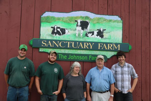 Left to right: Ethan Johnson, nephew; Jared Johnson, son; Susan and Jolyon Johnson; Beck Johnson, son.