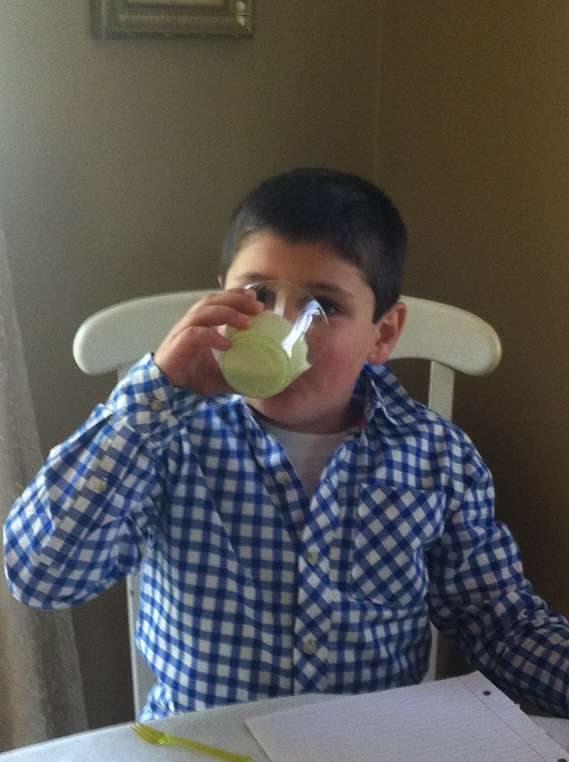 Nicholas chugging