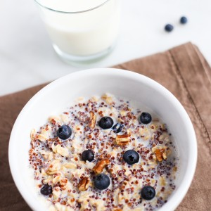 Nutty Blueberry Quinoa Oatmeal