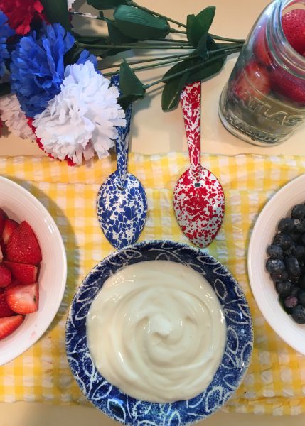 A delicious spread of fresh fruit and creamy yogurt!