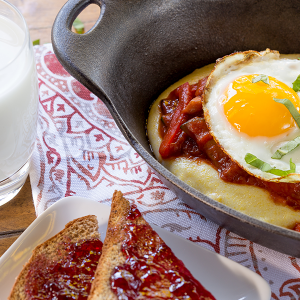 Skillet Eggs and Polenta