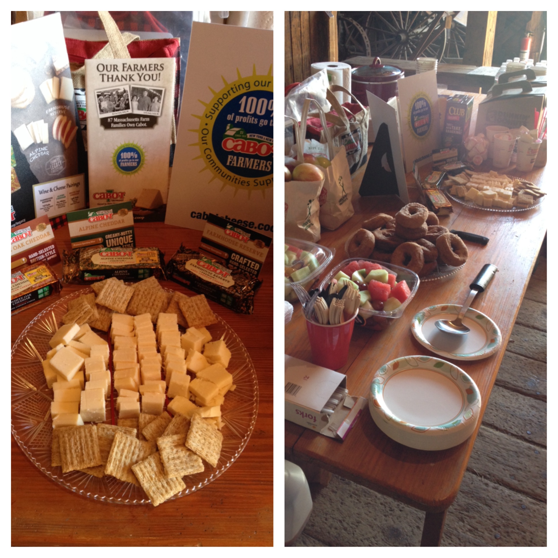 Snack table photo collage