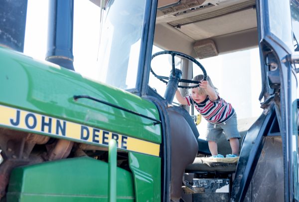 Tractor kid playing