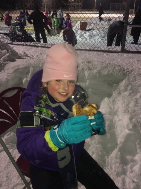 Grilled cheese… when it’s dinnertime at the outdoor skating rink!