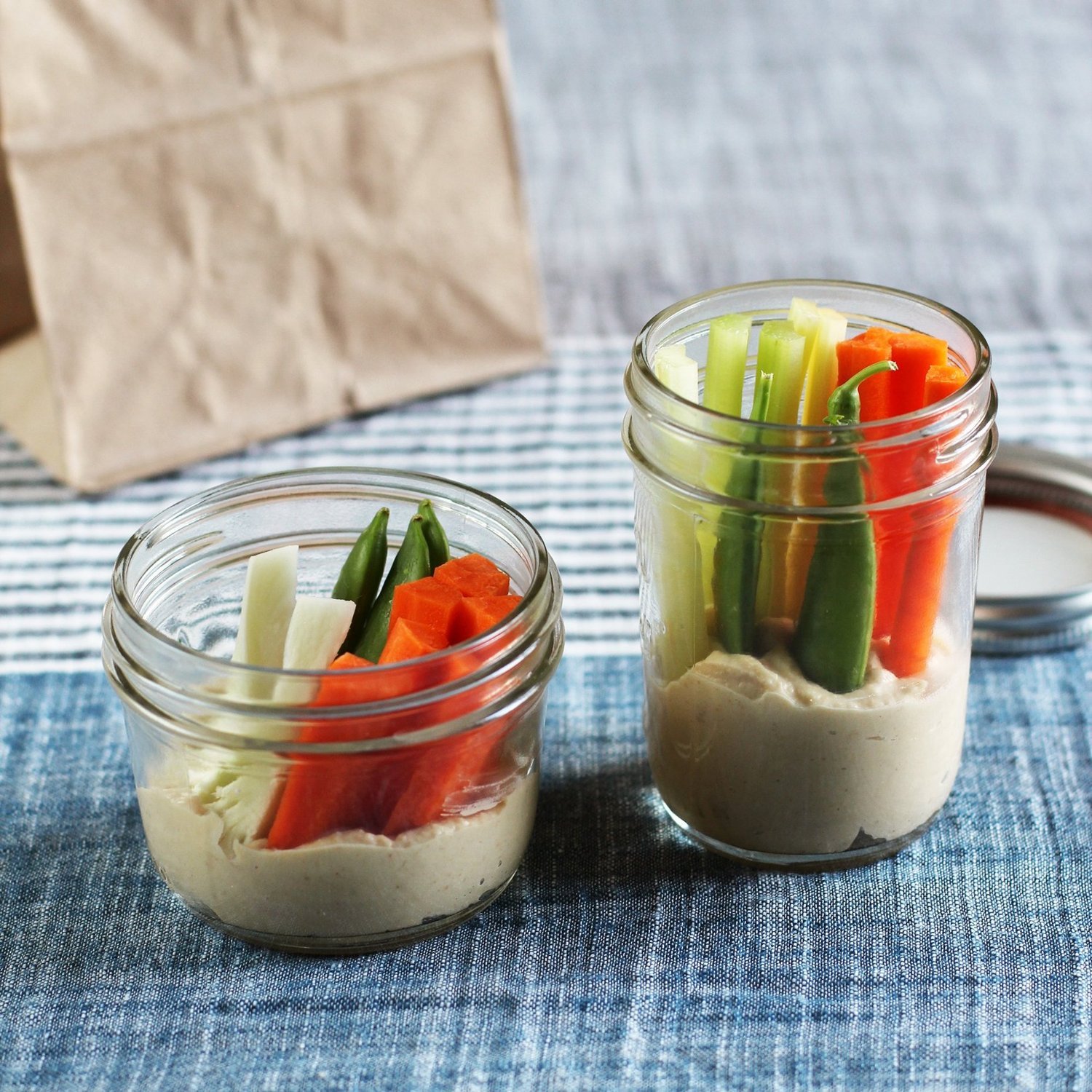 veggies and dip in a jar