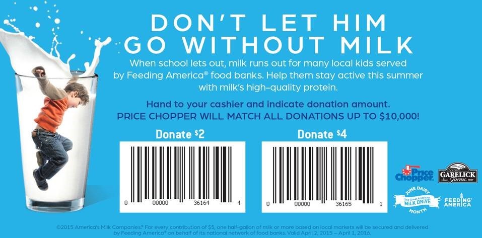 Price Chopper voucher for milk drive