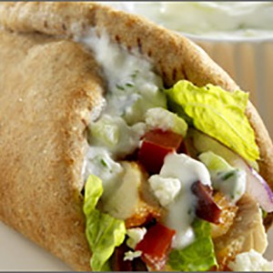 Greek Chicken Wrap with Tzatziki Herb Yogurt Sauce