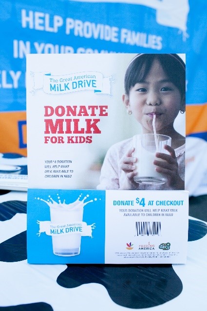 Stop & Shop milk drive signage