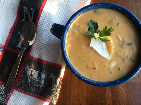 sweet potato and bacon bisque