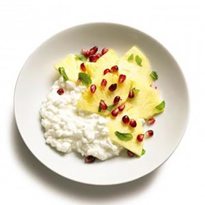 Cottage Cheese With Minted Pineapple